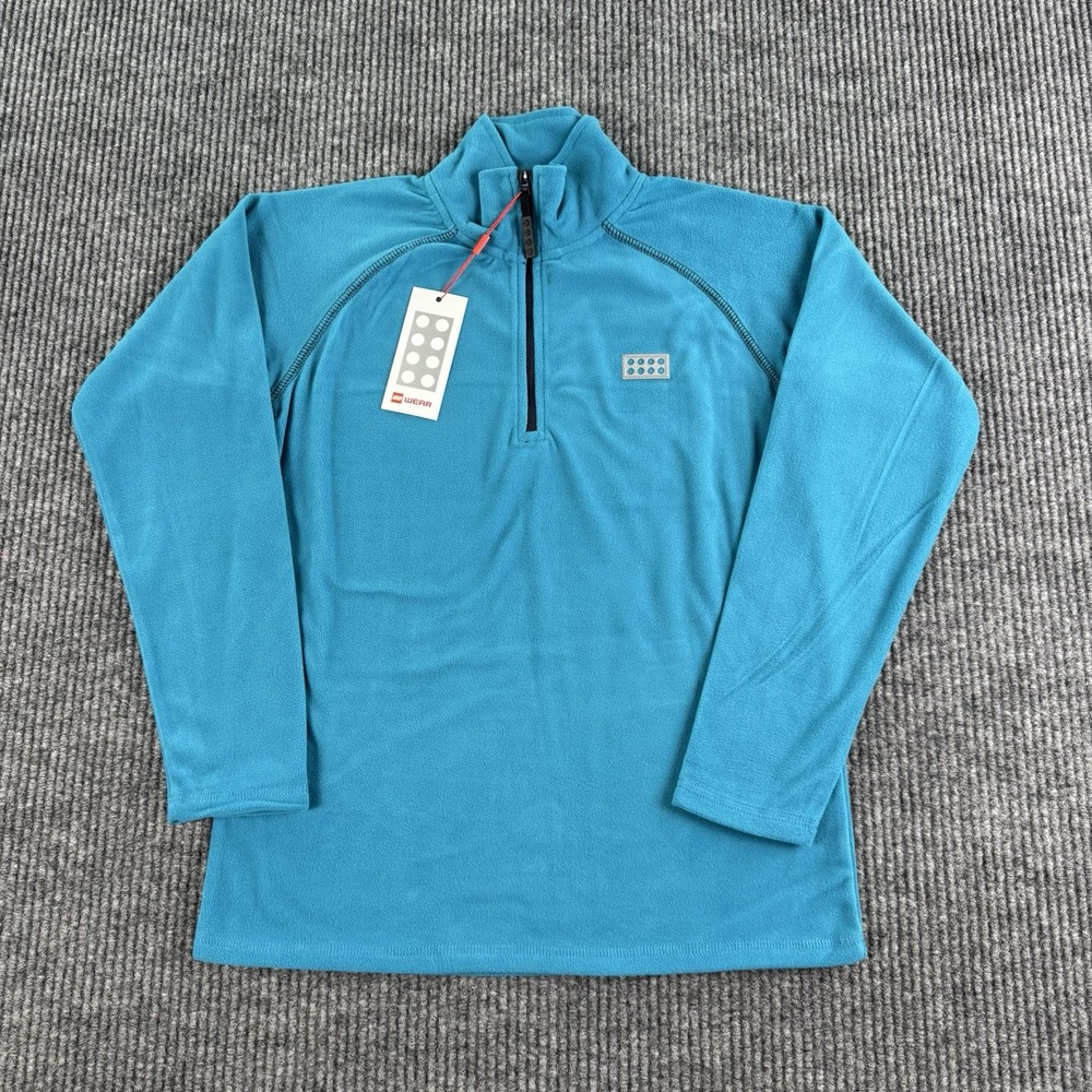 NWT LEGO Wear Kids Fleece Pullover Size 158 13 Years 1/4 Zip Blue LWSINCLAIR 702